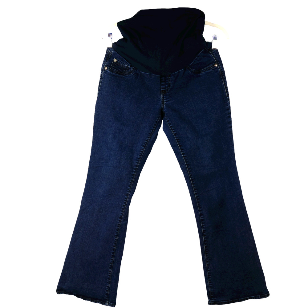 Indigo Blue Women's Denim Maternity Jeans Size Petite Small PS Secret Fit Belly - Picture 1 of 7